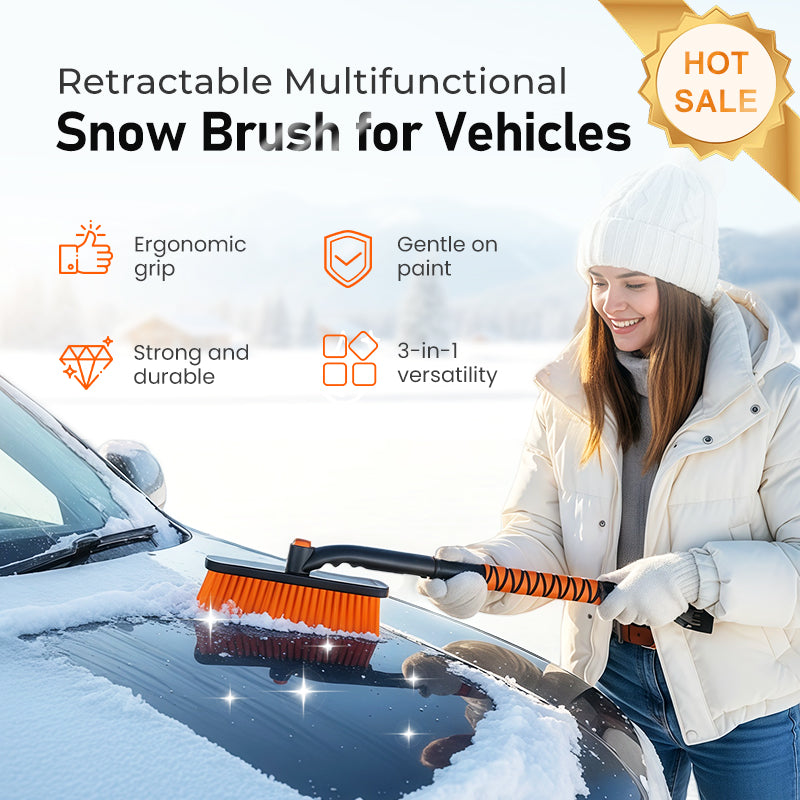 Colverro™ 3-in-1 Extendable Snow Brush and Ice Scraper with Pivoting Head