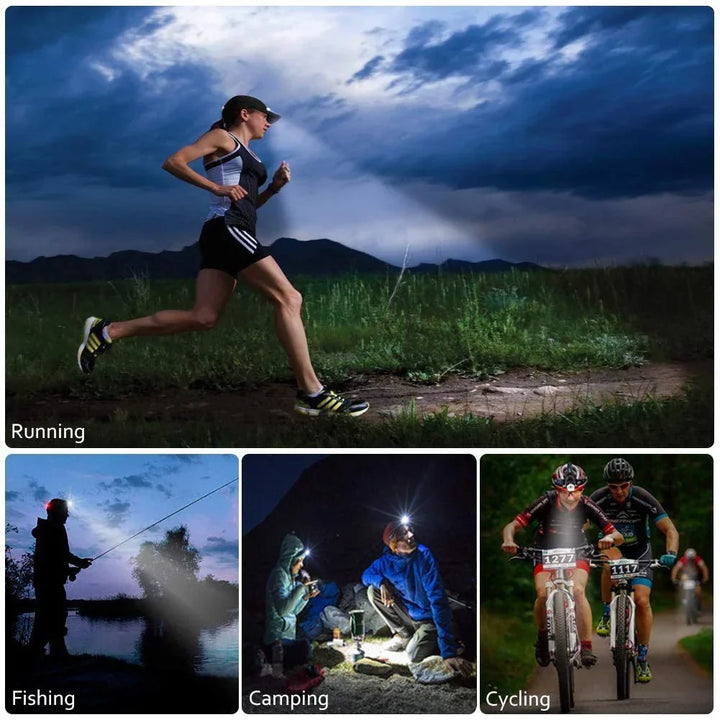 Colverro™ Waterproof Rechargeable LED Headlamp with Adjustable Zoom
