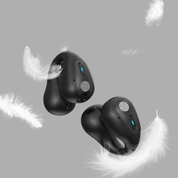 Open-ear clip-on wireless earbuds and case