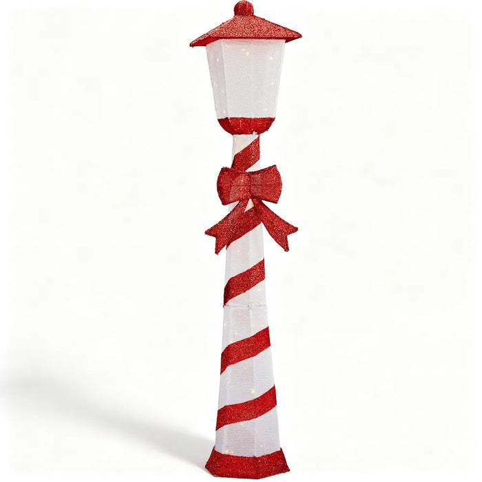 Colverro Lighted Christmas Lamp Post, 5 ft Candy Cane Stripes