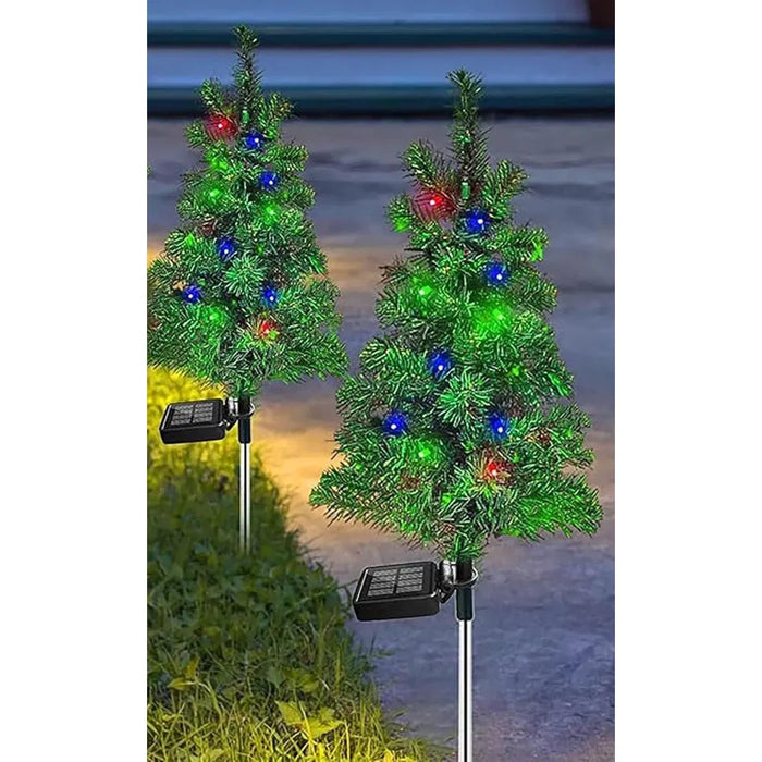 Colverro Solar Christmas Tree Stake Lights for Garden Paths