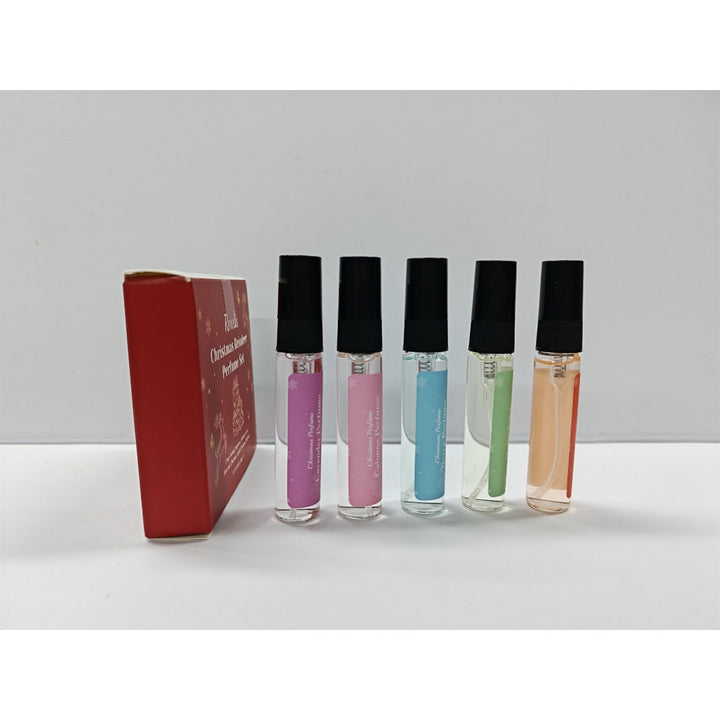 Red reindeer gift box with six mini perfume vials