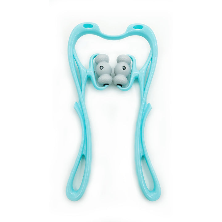 Handheld neck roller massager with handles