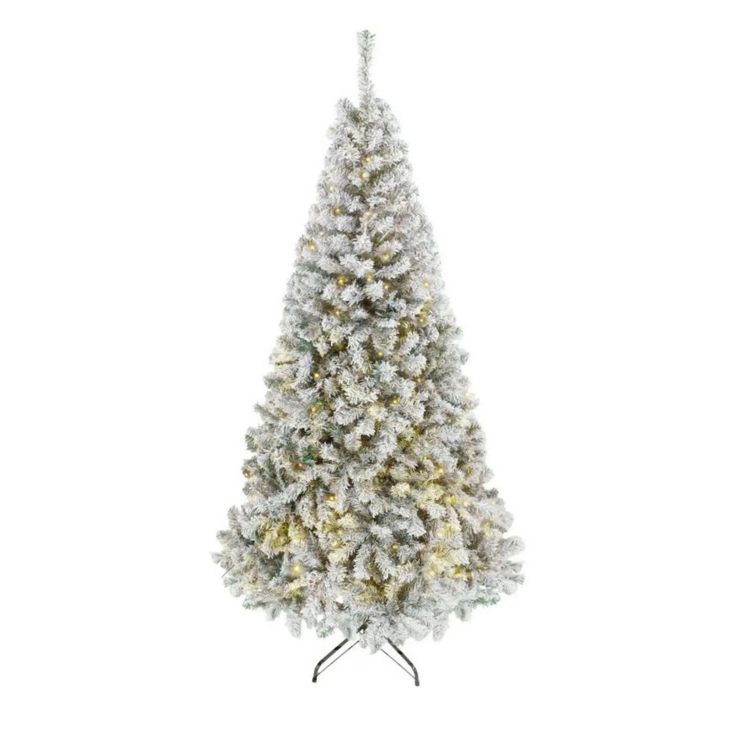 Flocked Fraser fir Christmas tree 6 ft