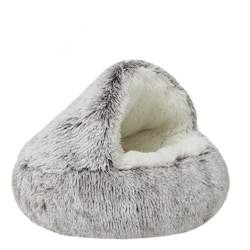 Colverro™ 2-in-1 Round Cat Bed and Cozy Plush Sleeping Bag