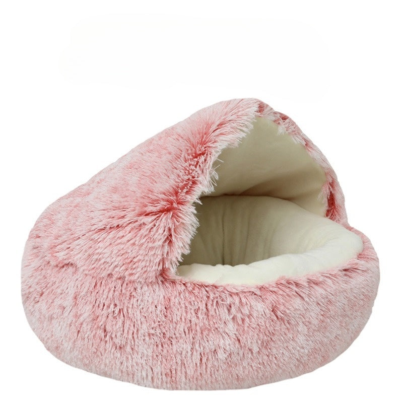 Colverro™ 2-in-1 Round Cat Bed and Cozy Plush Sleeping Bag