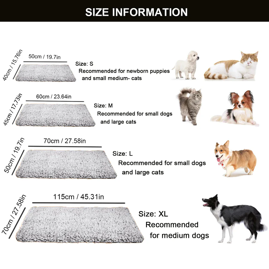 Colverro™ Self-Warming Pet Pad for Cats and Dogs in Plush Faux Fur