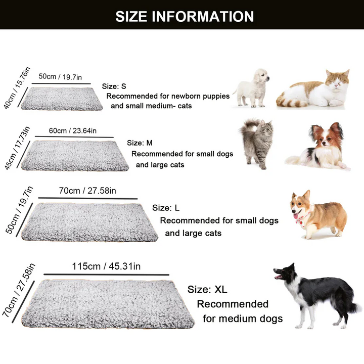 Colverro™ Self-Warming Pet Pad for Cats and Dogs in Plush Faux Fur
