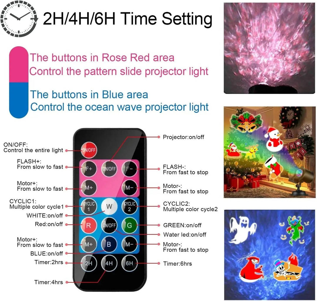 Colverro™ Christmas Projector Light with 16 Slides and Remote