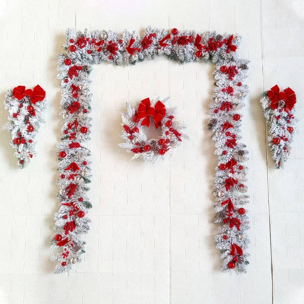 Colverro™ Complete Christmas Front Door Decoration Set with Wreath