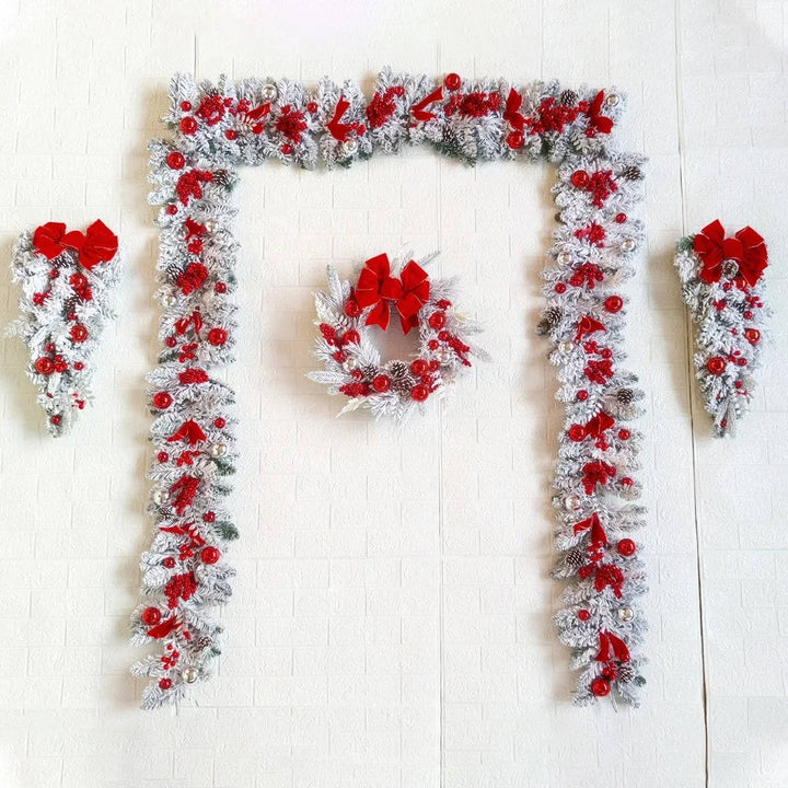 Colverro™ Complete Christmas Front Door Decoration Set with Wreath