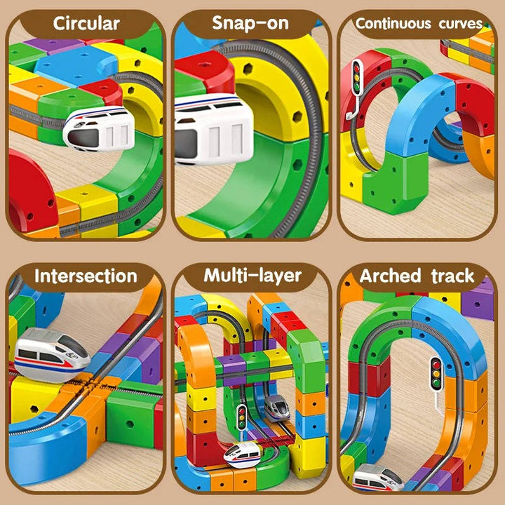 Colverro™ Magnetic Train Track Set with Rechargeable Electric Train