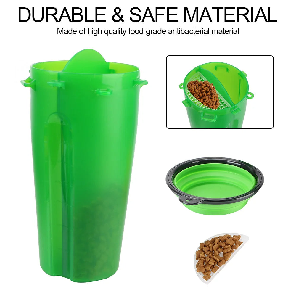 Colverro™ 2-in-1 Dog Water Bottle and Food Container for Walks