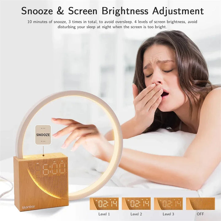 Colverro™ Touch Bedside Lamp with Nature Sounds, Clock and Wake-Up Light