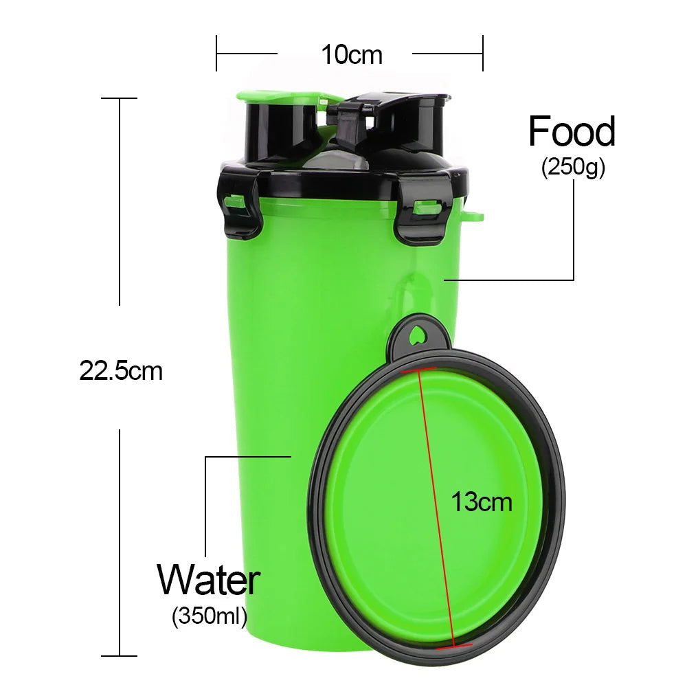 Colverro™ 2-in-1 Dog Water Bottle and Food Container for Walks