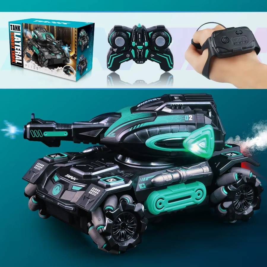 Colverro™ Water-Spraying RC Stunt Tank with Wrist Watch Remote