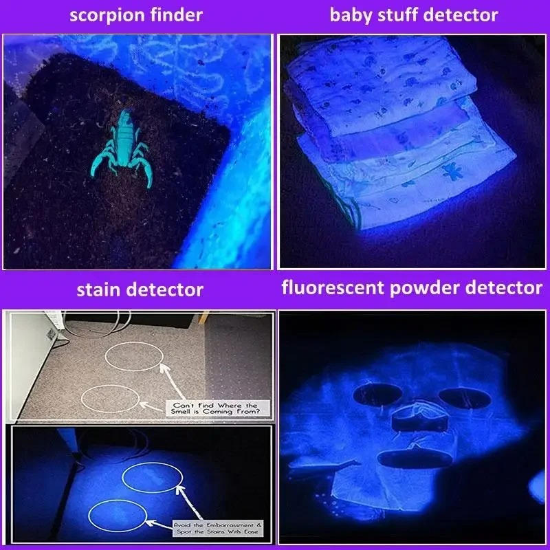 Colverro™ 395 nm UV Black Light Flashlight with Zoom for Pet Stains