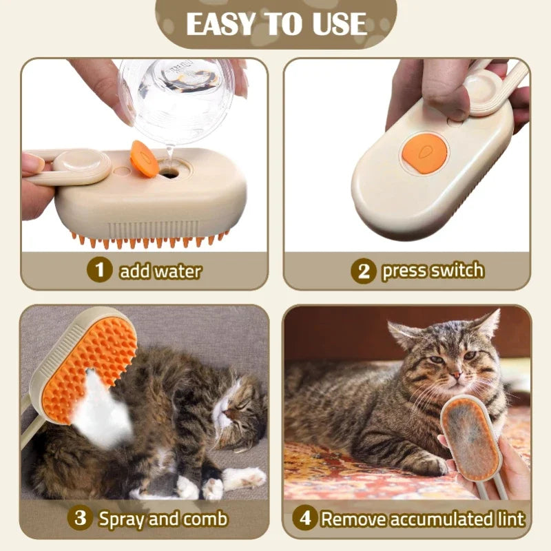 Colverro™ 3-in-1 Steam Grooming Brush for Cats and Dogs