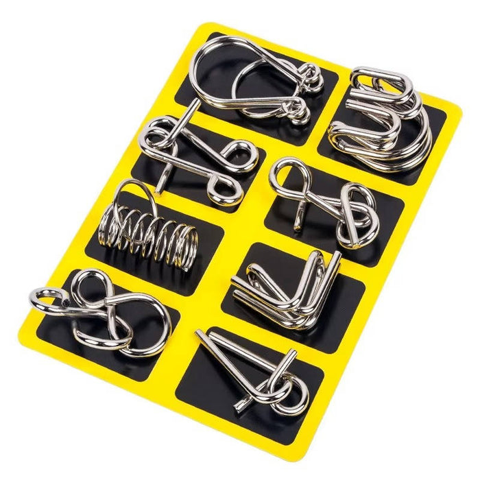 Colverro™ Metal Wire Puzzle Set of 8 Brain Teasers, Easy to Expert