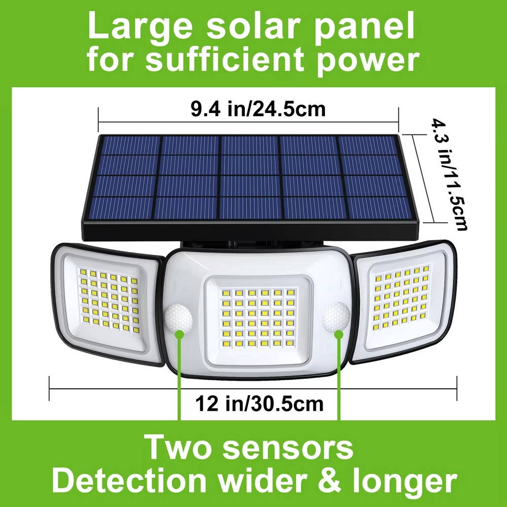 Colverro™ Solar Flood Light with Motion Sensor and 3 Adjustable Light Heads