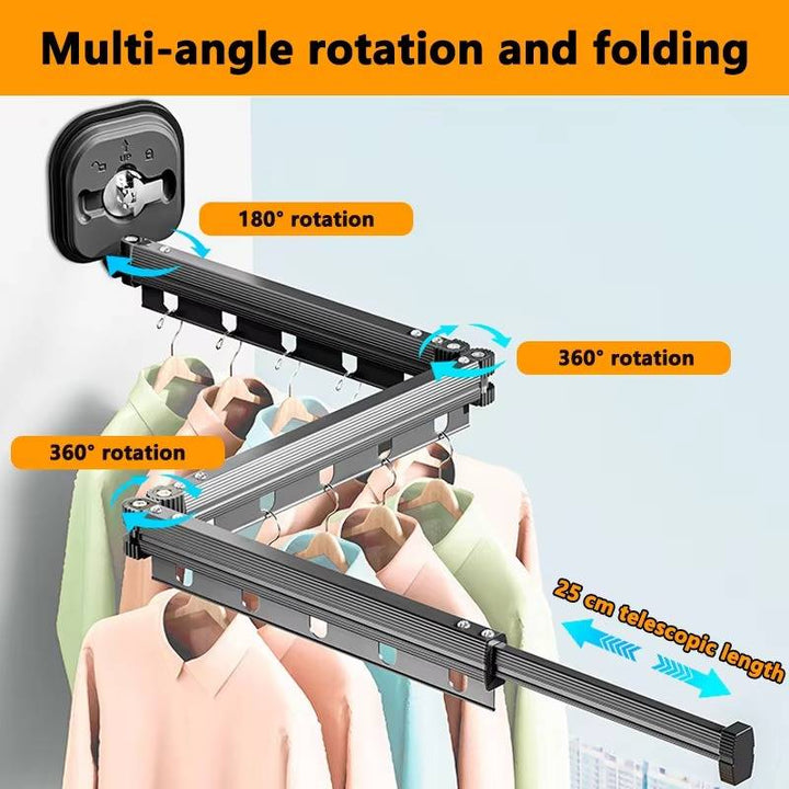 Colverro™ Foldable Wall-Mounted Drying Rack with Suction Cups – No Drilling