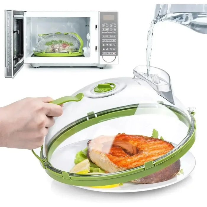 Colverro™ Microwave Splatter Cover with Built-In Water Steamer