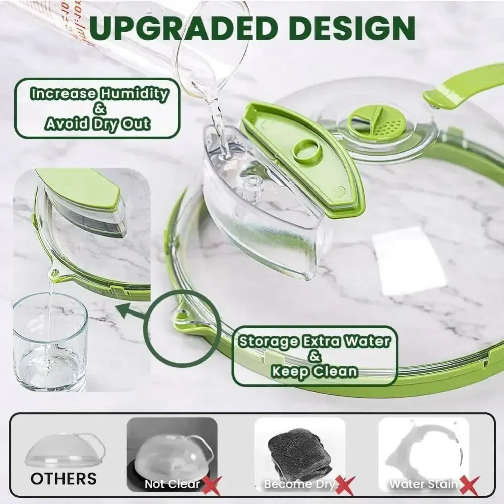 Colverro™ Microwave Splatter Cover with Built-In Water Steamer