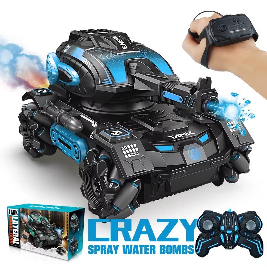 Colverro™ Water-Spraying RC Stunt Tank with Wrist Watch Remote