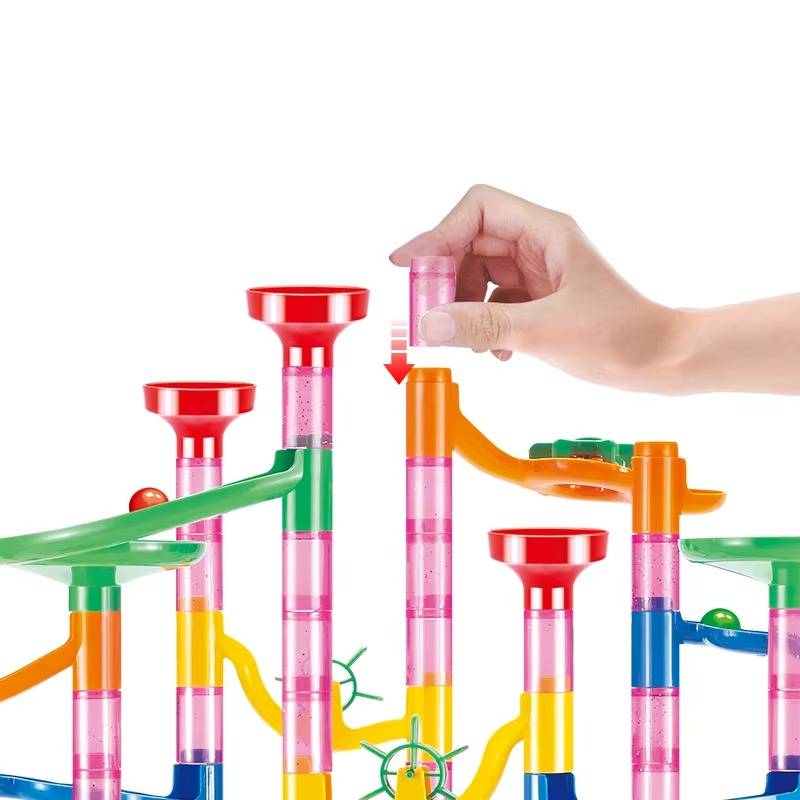 Colverro™ 133-Piece Marble Run Set with Translucent Tracks and Marbles