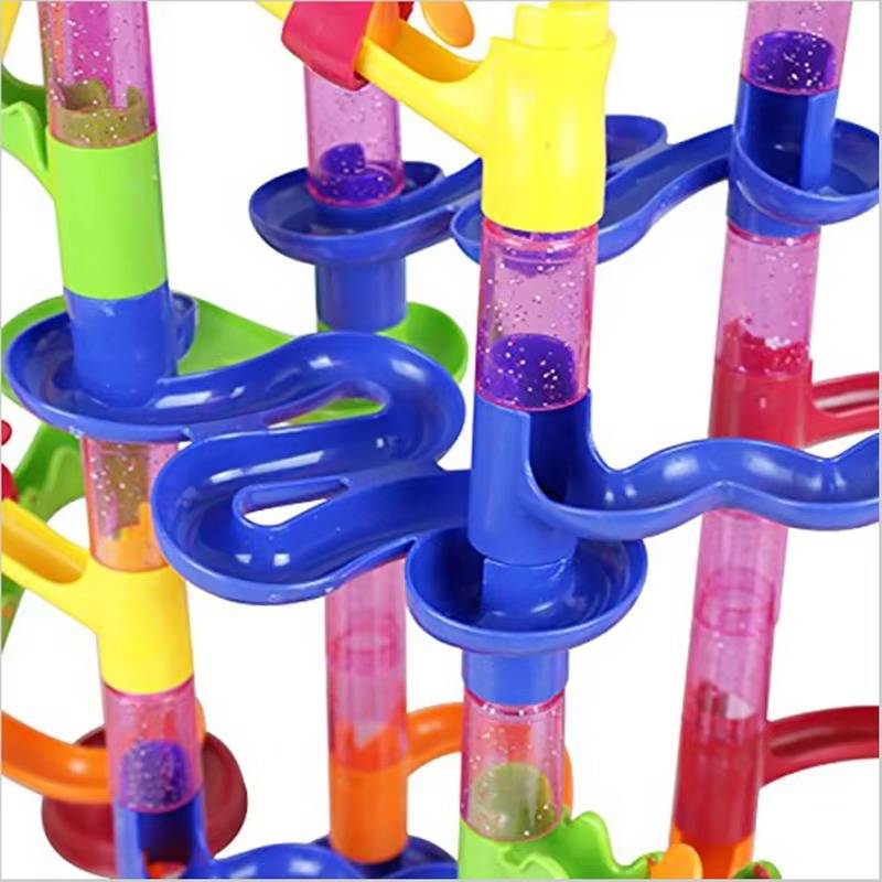 Colverro™ 133-Piece Marble Run Set with Translucent Tracks and Marbles