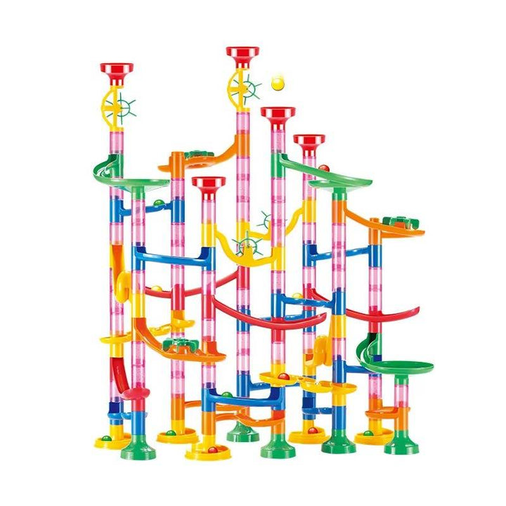Colverro™ 133-Piece Marble Run Set with Translucent Tracks and Marbles