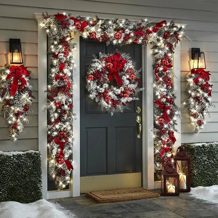 Colverro™ Complete Christmas Front Door Decoration Set with Wreath