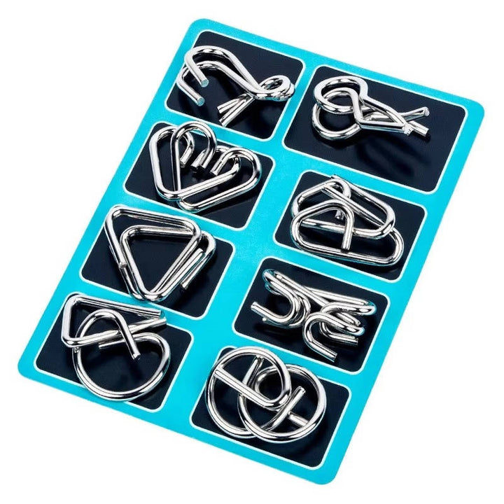 Colverro™ Metal Wire Puzzle Set of 8 Brain Teasers, Easy to Expert
