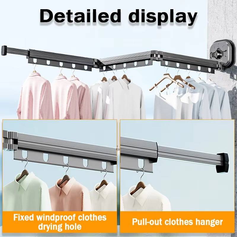 Colverro™ Foldable Wall-Mounted Drying Rack with Suction Cups – No Drilling