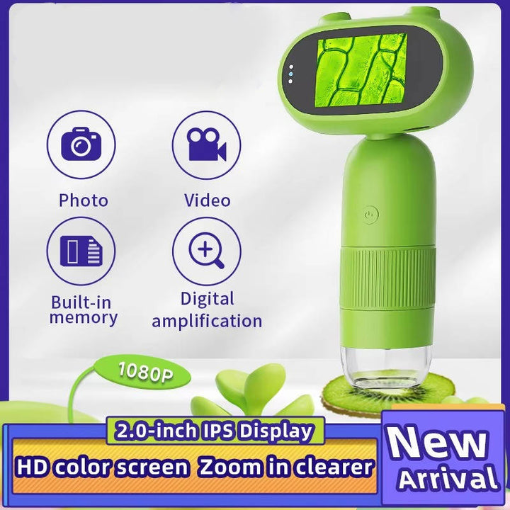 Colverro™ Handheld Kids Microscope with 2-Inch Screen and 100x Zoom