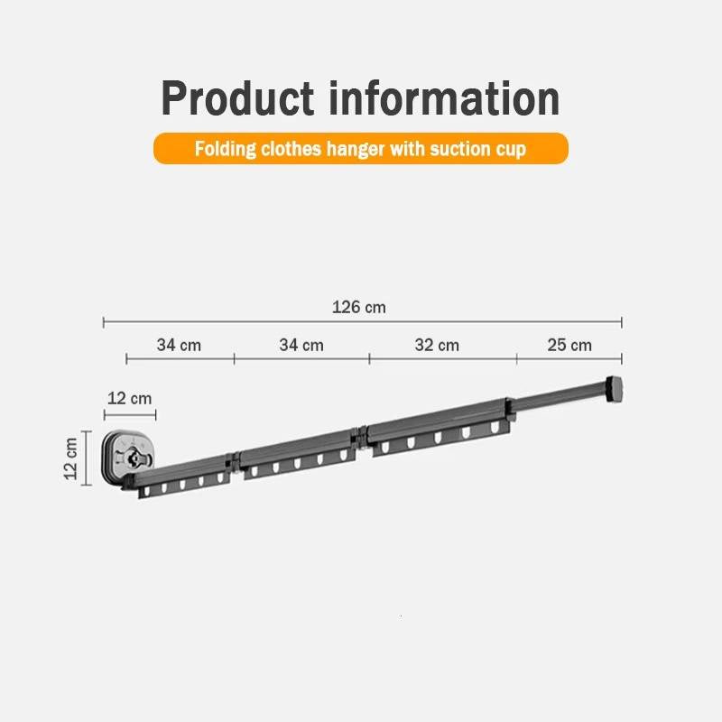 Colverro™ Foldable Wall-Mounted Drying Rack with Suction Cups – No Drilling