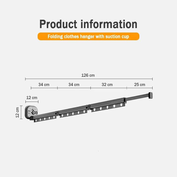 Colverro™ Foldable Wall-Mounted Drying Rack with Suction Cups – No Drilling