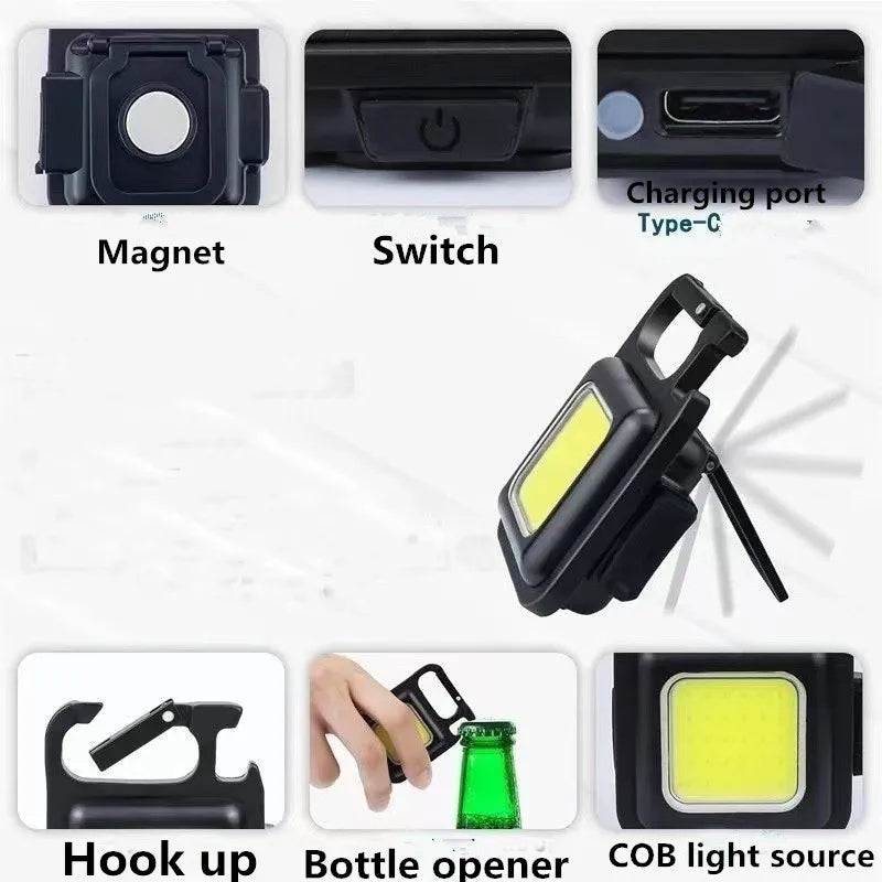 Colverro™ Mini 1800LM COB Keychain Flashlight with Magnetic Base