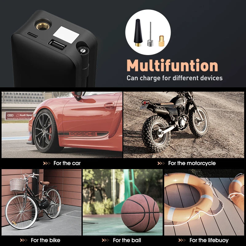 Colverro™ Cordless Tire Inflator with Digital Display and LED Light