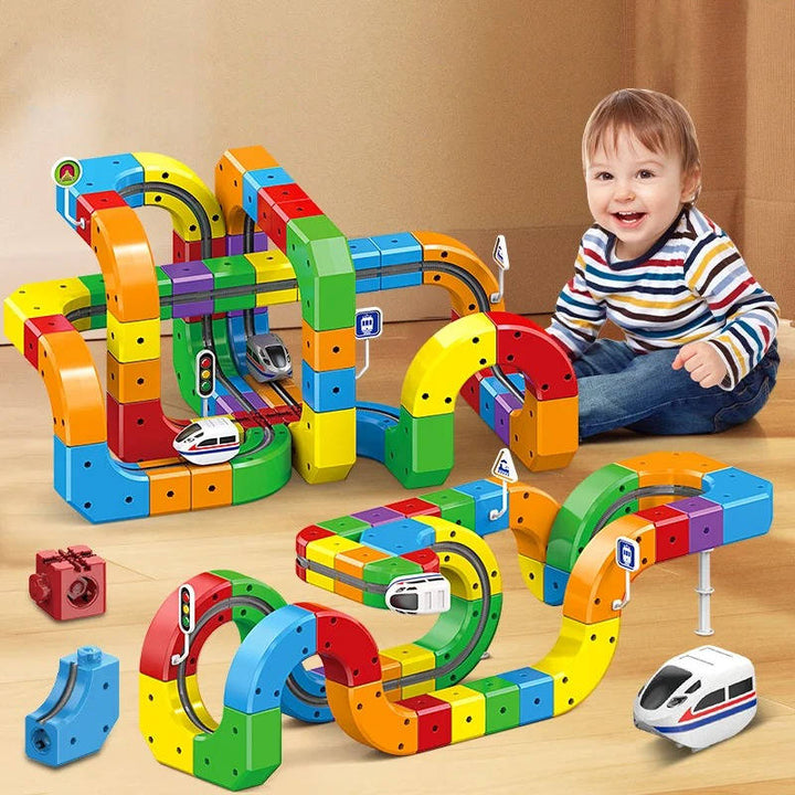 Colverro™ Magnetic Train Track Set with Rechargeable Electric Train