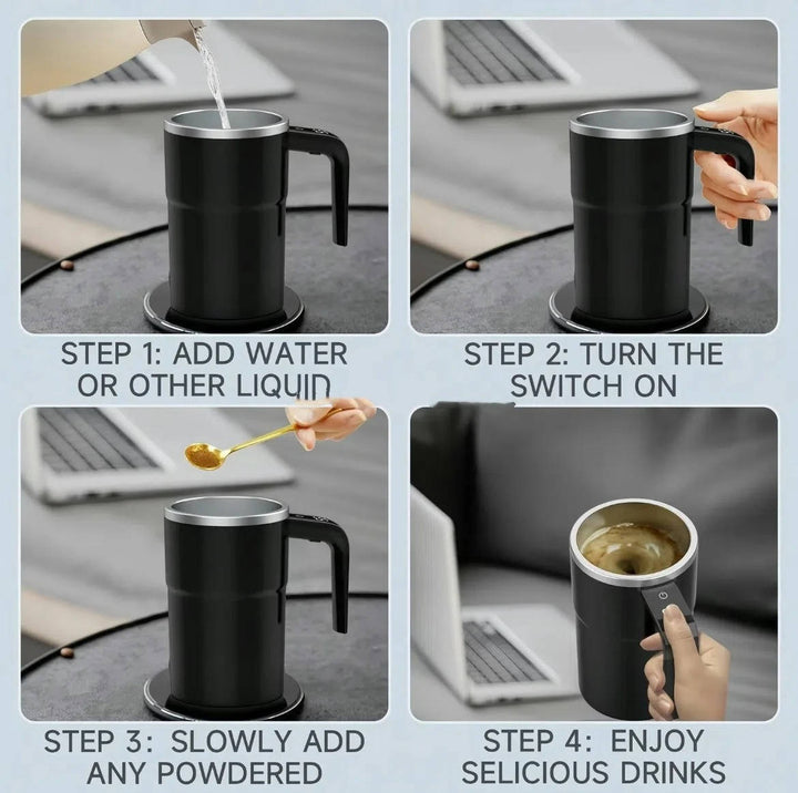 Colverro™ Self-Stirring Heated Travel Mug with Live Temperature Display
