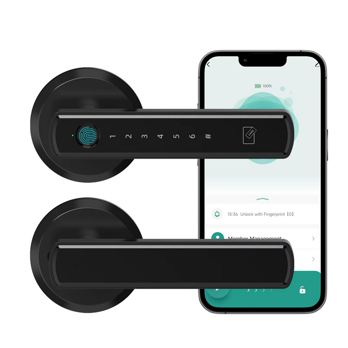 Colverro™ Keyless Smart Door Lock with Handle, Fingerprint and Keypad