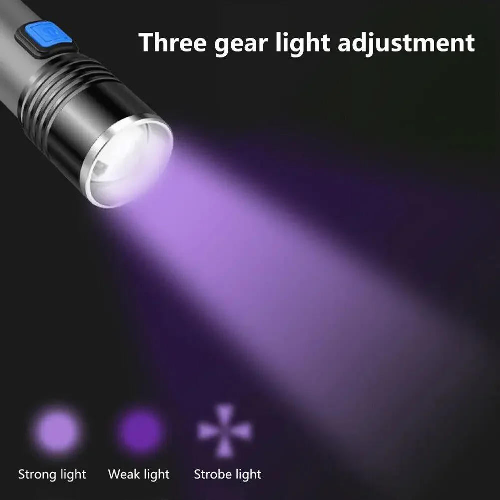 Colverro™ 395 nm UV Black Light Flashlight with Zoom for Pet Stains