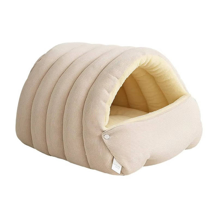 Colverro™ Enclosed Winter Cat Bed with Soft Fleece Lining and Washable Cover