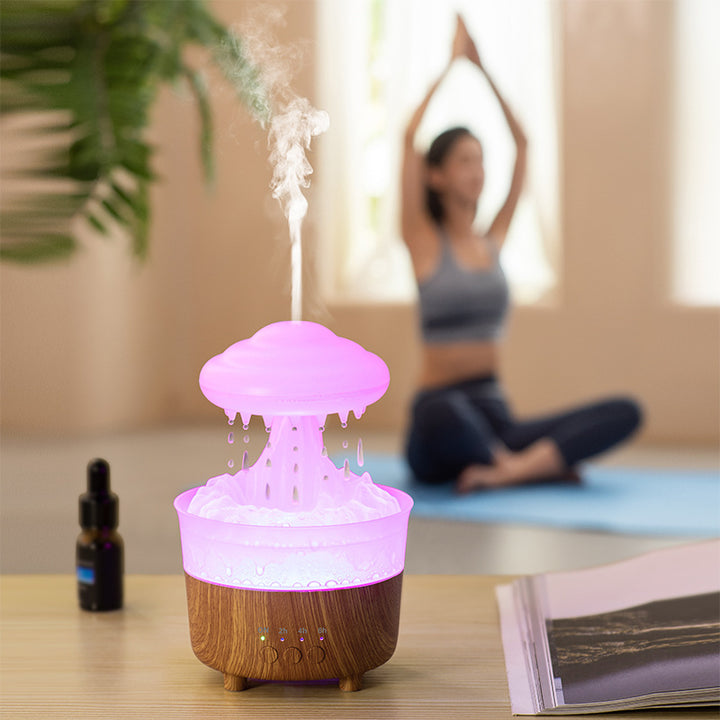 Rain cloud humidifier dripping water drops