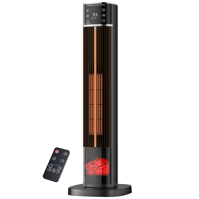 Colverro Ceramic Tower Heater 32 in with Flame Effect and ECO Mode