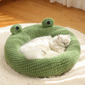 Frog Shape Plush Pet Bed for Cats and Small Dogs