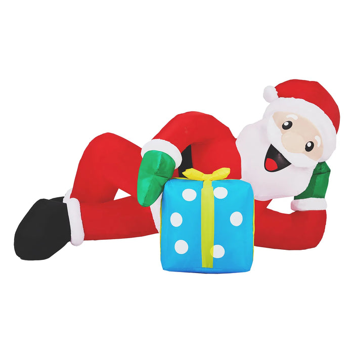 Colverro 7 ft Inflatable Lying Santa with Gift Box