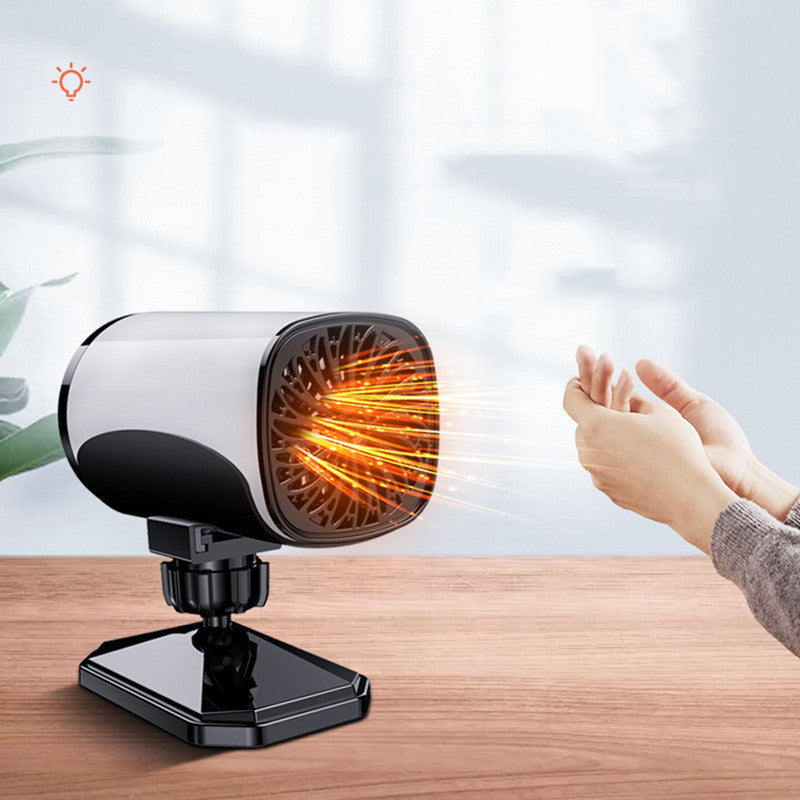 Black car heater fan on a dashboard