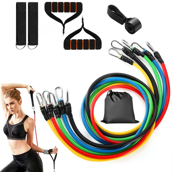 11-piece resistance tube band set